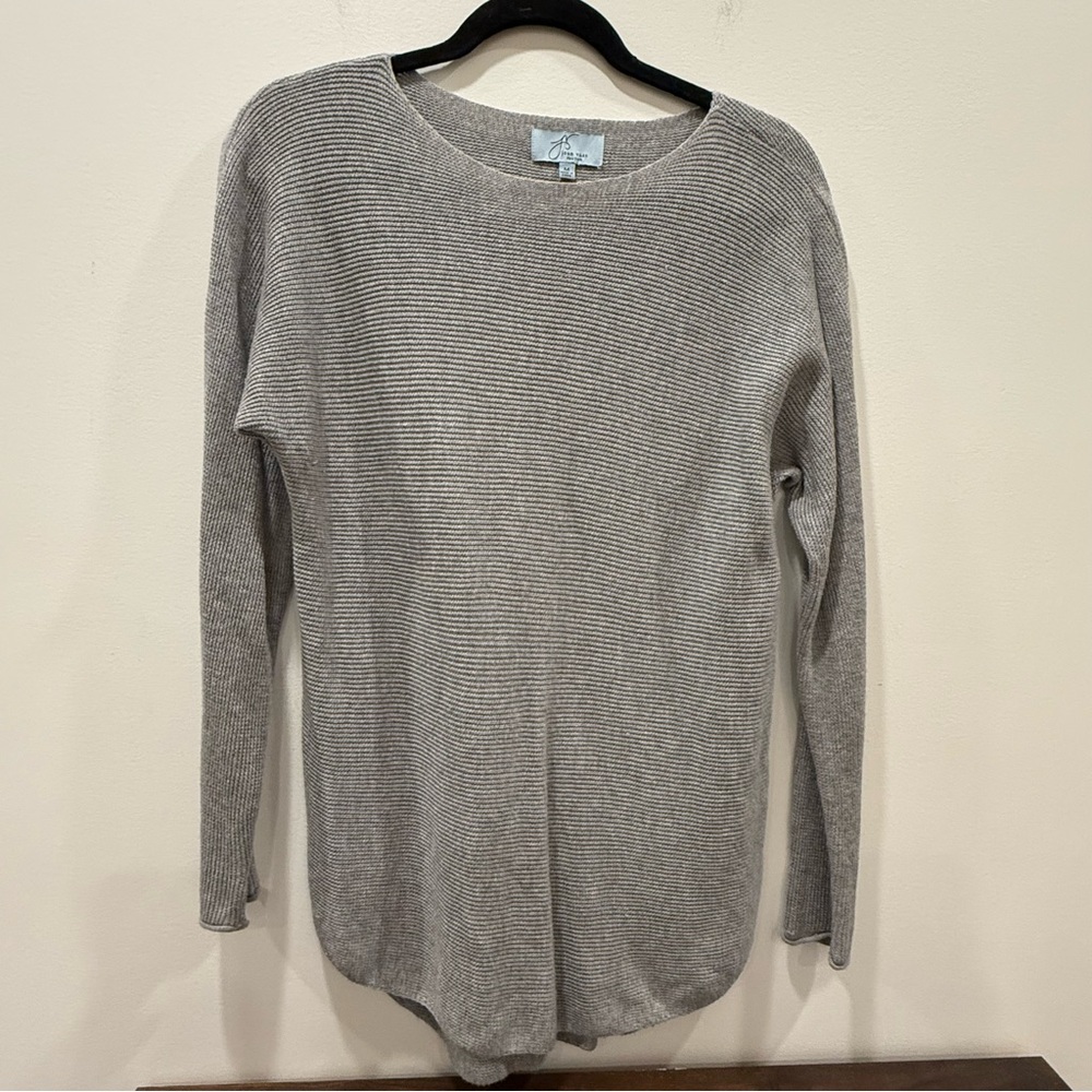 Joan Vass New York size Medium grey Knit light sweater tunic top cashmere blend